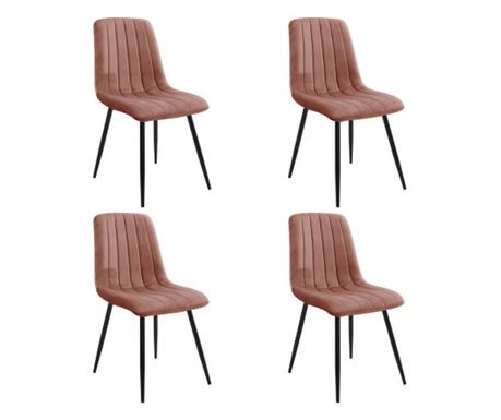 Set 4 scaune dining si sufragerie, Roz, 83.5 x 55 x 40.5
