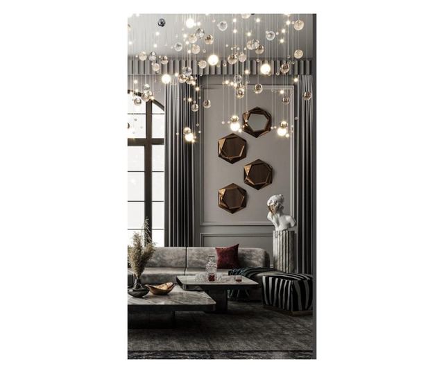 Oglinda decorativa Nerina, forma octogon, cadru din fatete, 65x65cm