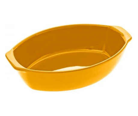 Vas oval din ceramica pentru cuptor, Simply Yellow, 28x17 cm