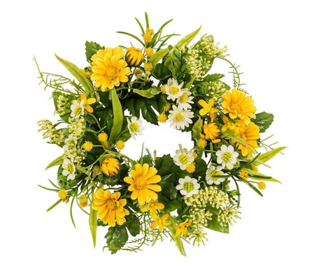 Coronita artificiala, flori galbene, 22 cm