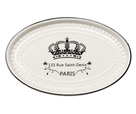 Kerámia szappantartó fekete koronás Paris felirattal
