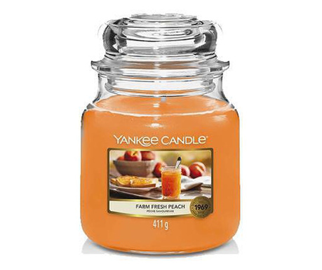 Свещ Yankee Candle, Farm Fresh Peach, Среден Буркан