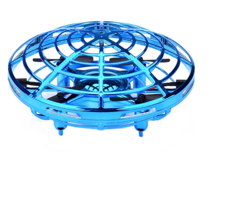 Mini Drona UFO MRG M-909, Senzori infrarosu, Diametru 11 cm, Albastru