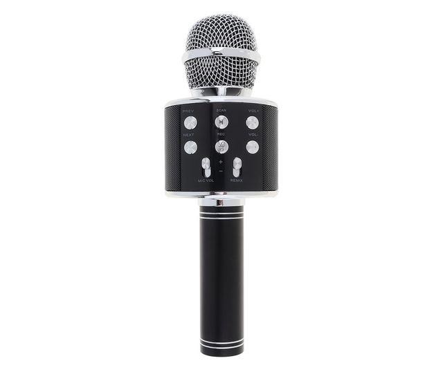 Microfon Karaoke MRG MWS858, Bluetooth, Reincarcabil, Negru