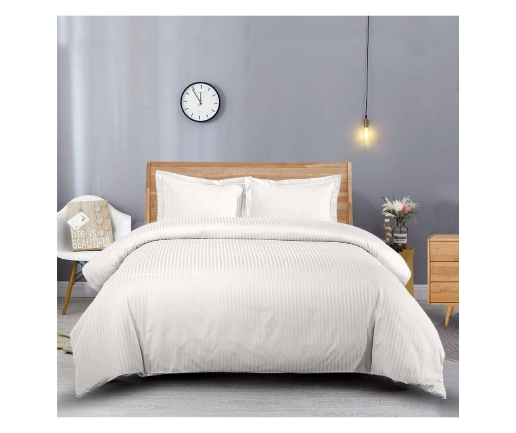 Комплект спално бельо за единично легло с долен чаршаф и правоъгълна калъфка, елегантност, дамаска Софи 1 x еластичен чаршаф - 3