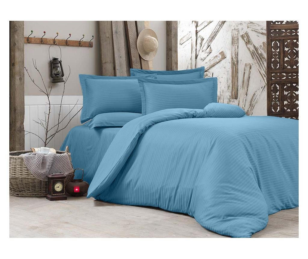 Чаршаф дамаска плътност 130гр/м2 небесно син 140/220см Sofi 140x220 см - 4