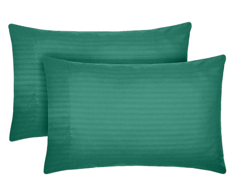 Комплект 2 дамаски калъфки за възглавници, плътност 130гр/м2, изумрудено зелено, 50/70см Sofi