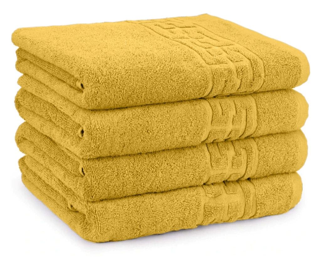 Prosop de fata 550 g/mp din bumbac 100%, dublu fir, Soft, Galben, 50/90 cm Sofi 50x90 cm - 6