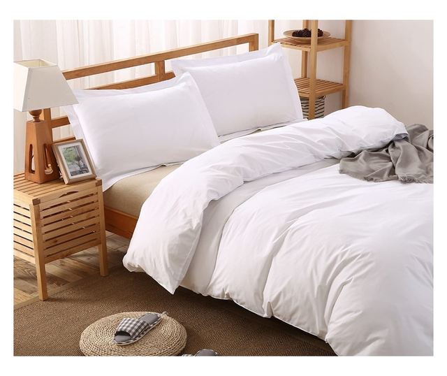 Husa pilota din bumbac mercerizat 100%, densitate 120 g/mp, Alb, 140/210cm Sofi 140/210cm