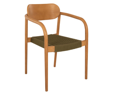 Кресло Осло HM9636.05 цвят натурал-зелен