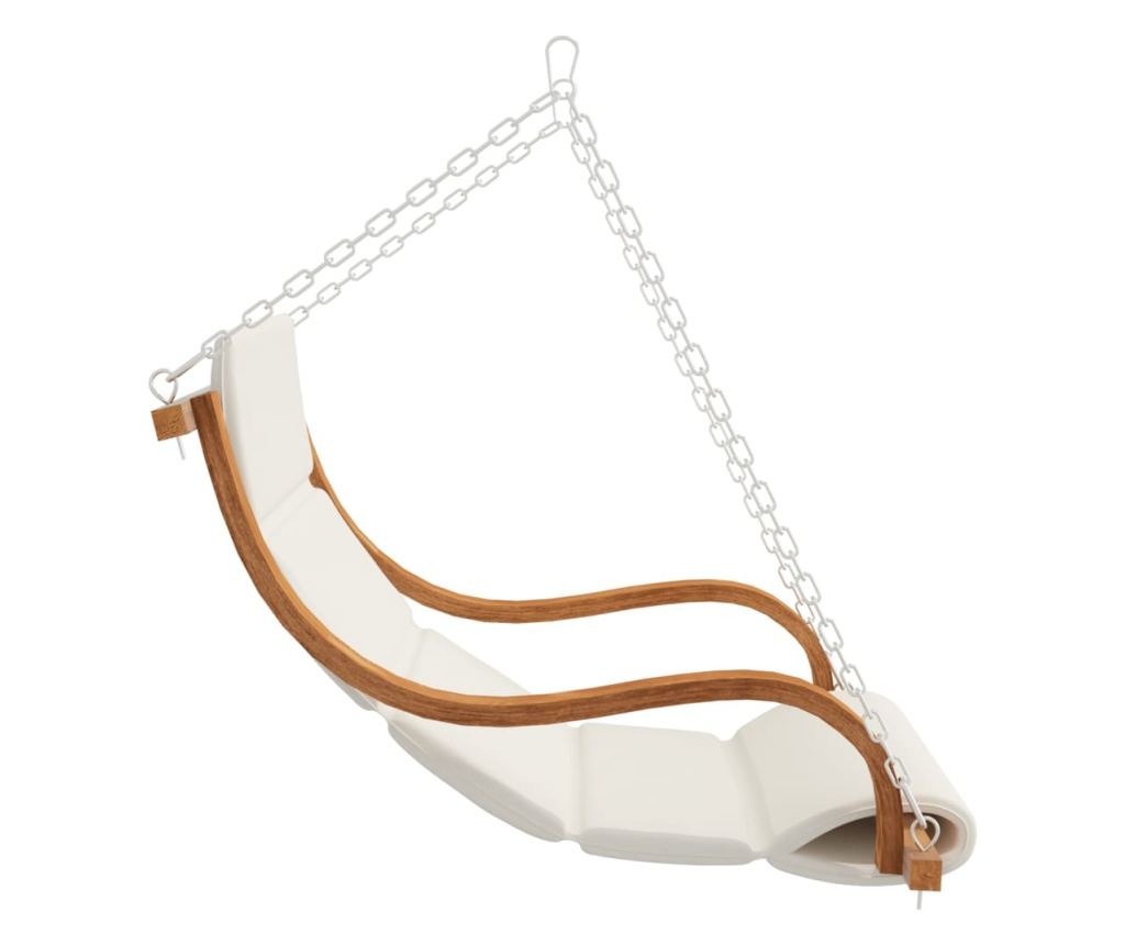 Шезлонг от масивна смърчова дървесина с покритие от тиково дърво и възглавница - 4