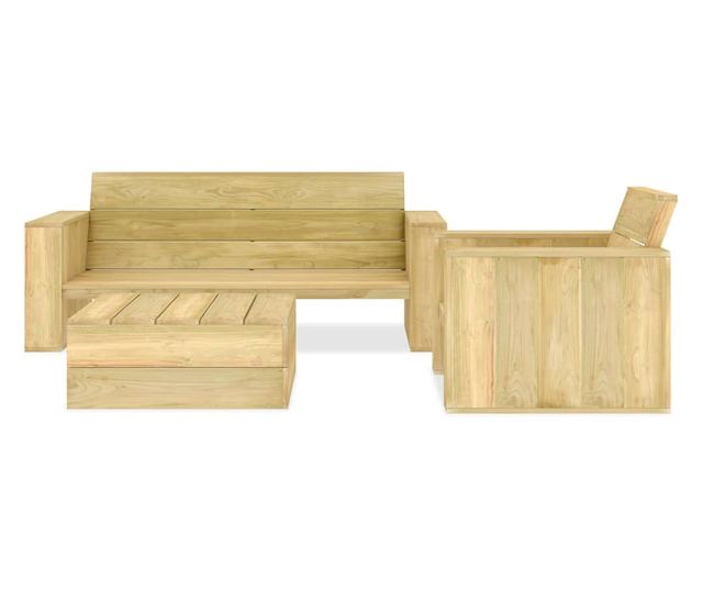 Vrtni namještaj, 3 dijela, tretirani bor