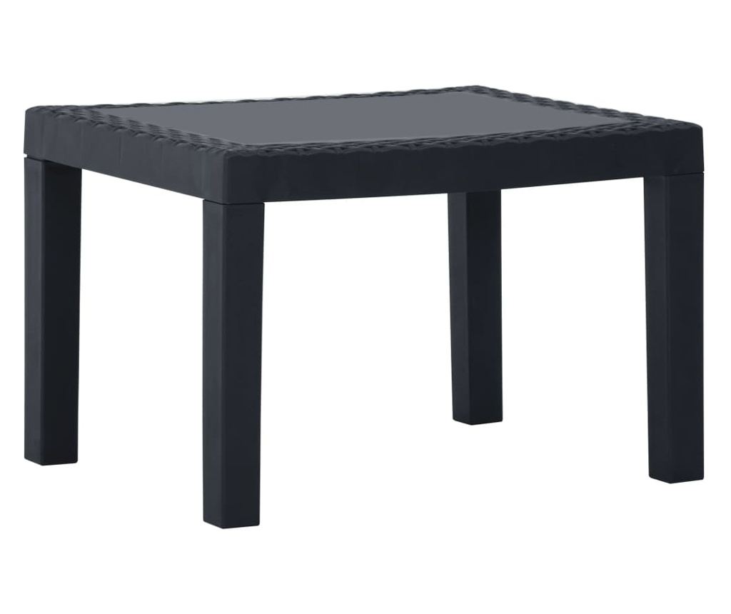 Set vrtnega pohištva s blazinami, 3 kosi, siva, plastika - 3