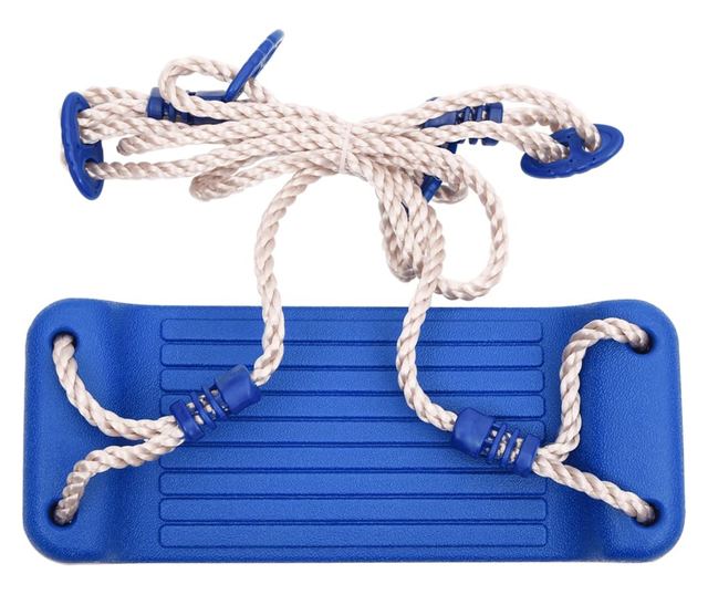 kék PE hinta kötéllétrával és mászókövek
