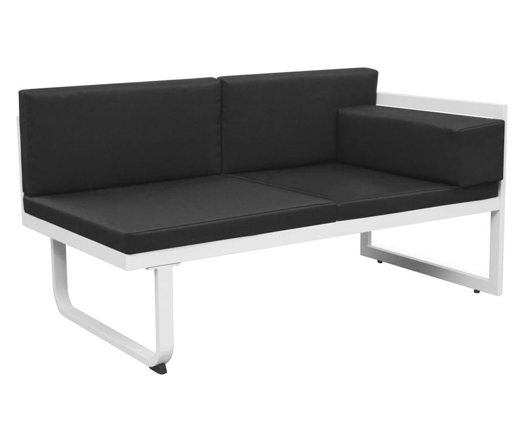 Vrtni namještaj s jastucima, 4 dijela, crna, aluminij - 5