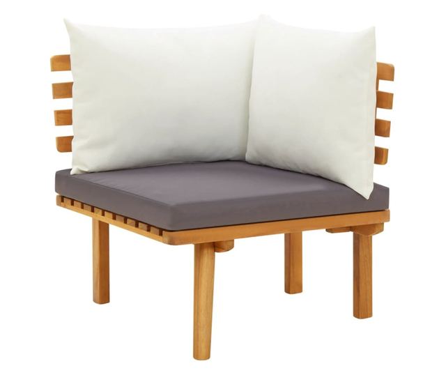 Vrtni set namještaja s jastucima, 8 dijelova, masivno drvo akacije