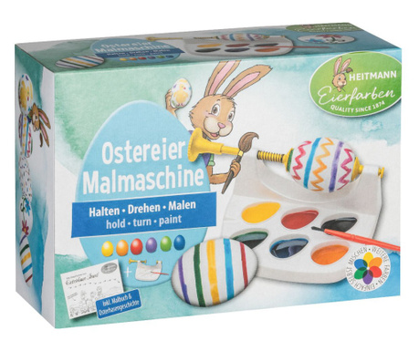 Heitmann боя за яйца и СЕТ с поставка и четка за рисуване, 6 цвята