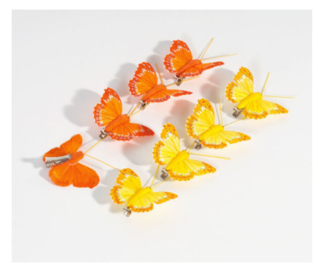 Heitmann декоративни Пеперуди на клипс, оранжеви, 5 см.