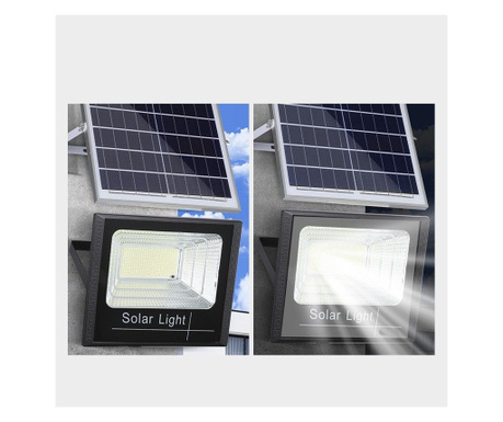 Proiector LED SMD 400W cu incarcare solara eMazing, panou solar, cu telecomanda, suport prindere, material ABS, 12AH, 473 LED-ur
