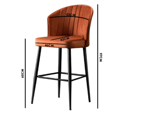 Set de scaune de bar (4 piese), Rubi - gri