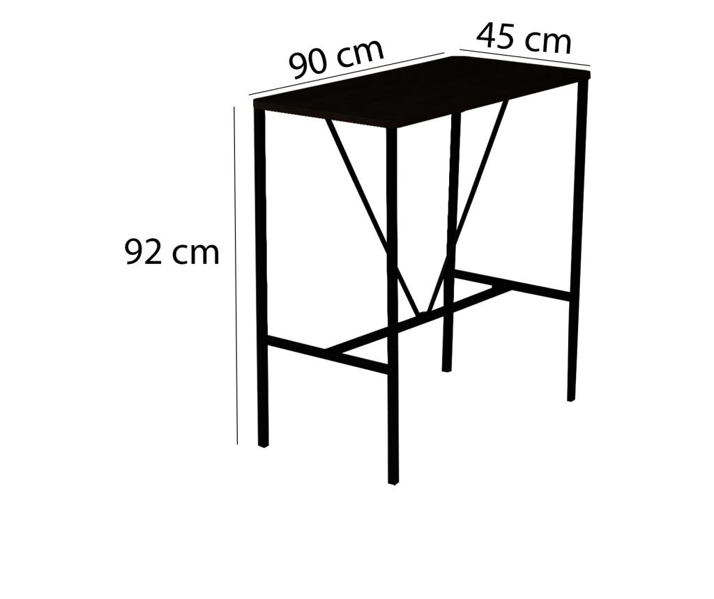Set masa de bar si taburete (5 piese), Nordic - Fume - 5