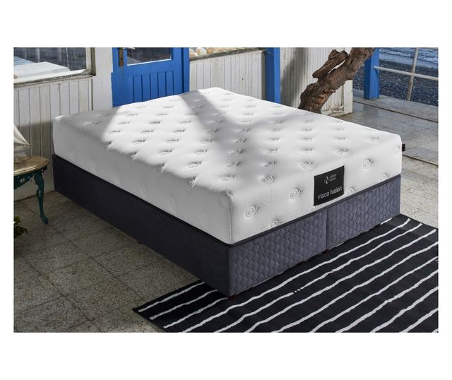 Madrac, Bijela boja, Visco Fusion 160x200 cm Double Size Memory Foam and Pocket Spring Luxury Soft Mattress