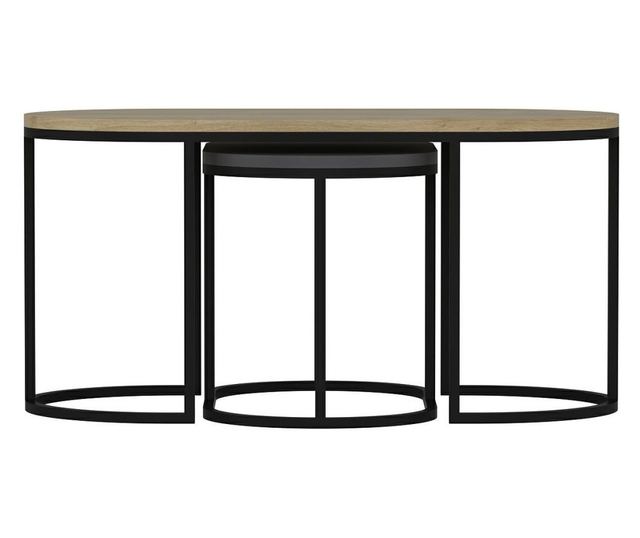 Scaun (3 Bucăți), Dena - Antracit, Stejar