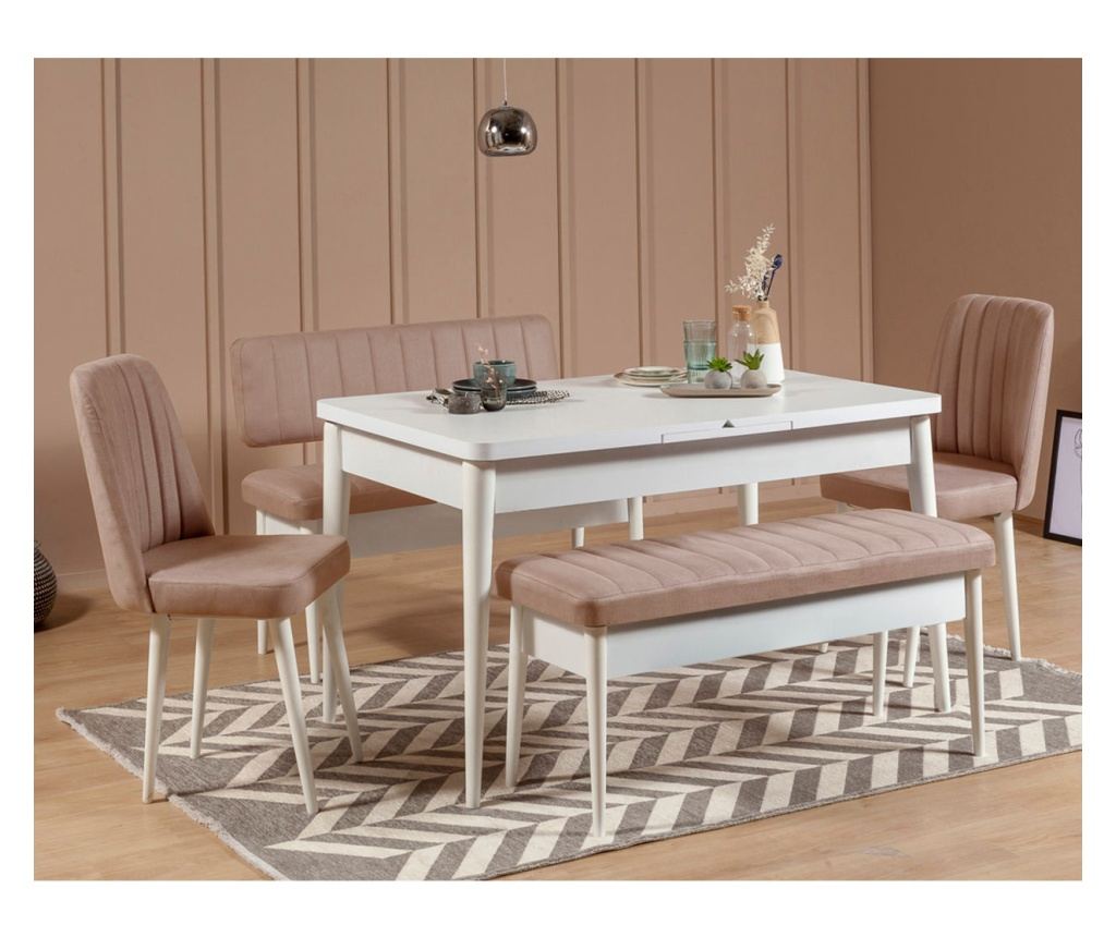 Klupa, Bijela boja Kamen, Vina Bank - White, Stone - 3
