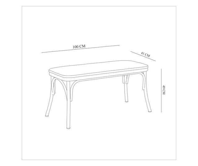 Klupa, Crno, Oliver Bench - Black