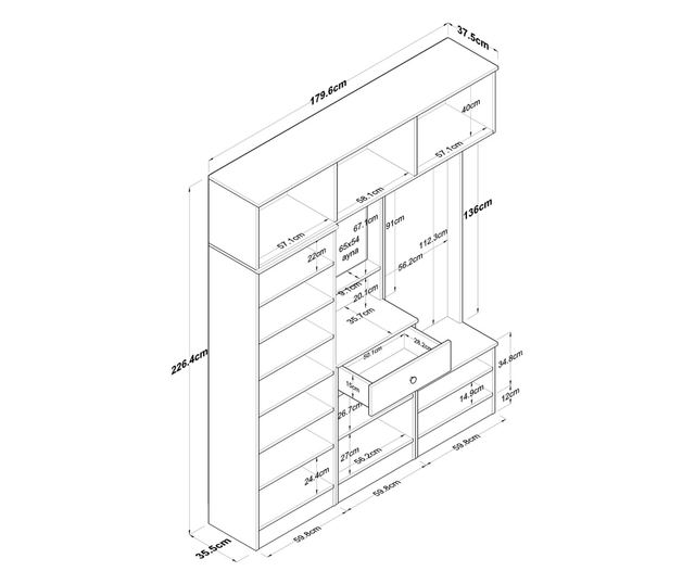 Cabinet, White, EA104 - 2569