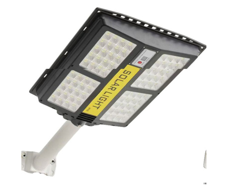 Lampa solara stradala eMazing, cu telecomanda, senzor de miscare si lumina, suport prindere, 280 LED-uri, IP65, ABS, 12AH, 500W,