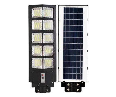 Lampa solara stradala eMazing, cu telecomanda, senzor de miscare si lumina, suport prindere, 225 LED-uri, IP65, ABS, 15AH, 300W,