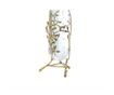 Vaza decorativa pentru flori din sticla, suport metalic auriu motiv floral, 20x20x24cm, Orient thumbnail 1