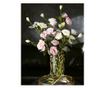 Vaza decorativa pentru flori din sticla, suport metalic auriu motiv floral, 20x20x24cm, Orient thumbnail 3