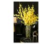 Vaza decorativa pentru flori din sticla, suport metalic auriu motiv floral, 20x20x24cm, Orient thumbnail 4