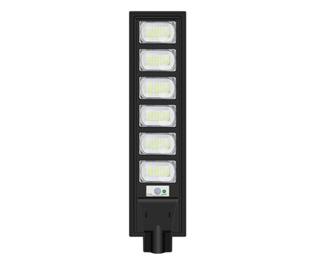 Lampa solara stradala eMazing, cu telecomanda, senzor de miscare si lumina, suport prindere, 288 LED-uri, IP65, ABS, 15AH, 300W,
