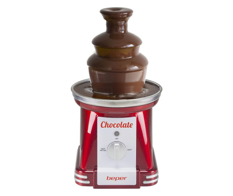 Шоколадов фонтан Beper P101CUD200, 90W, 750 ml, 3 нива, Постоянно движение и температура, Червен