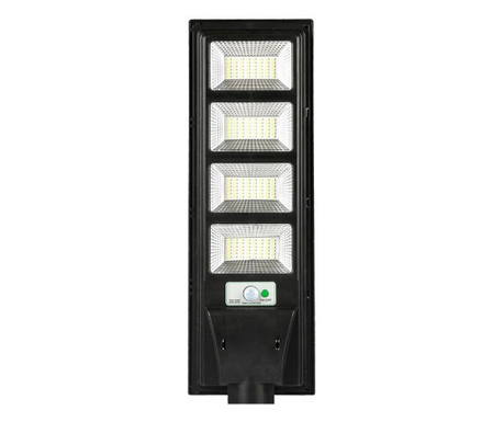 Lampa solara stradala eMazing, cu telecomanda, senzor de miscare si lumina, suport prindere, 192 LED-uri, IP65, ABS, 8AH, 200W,