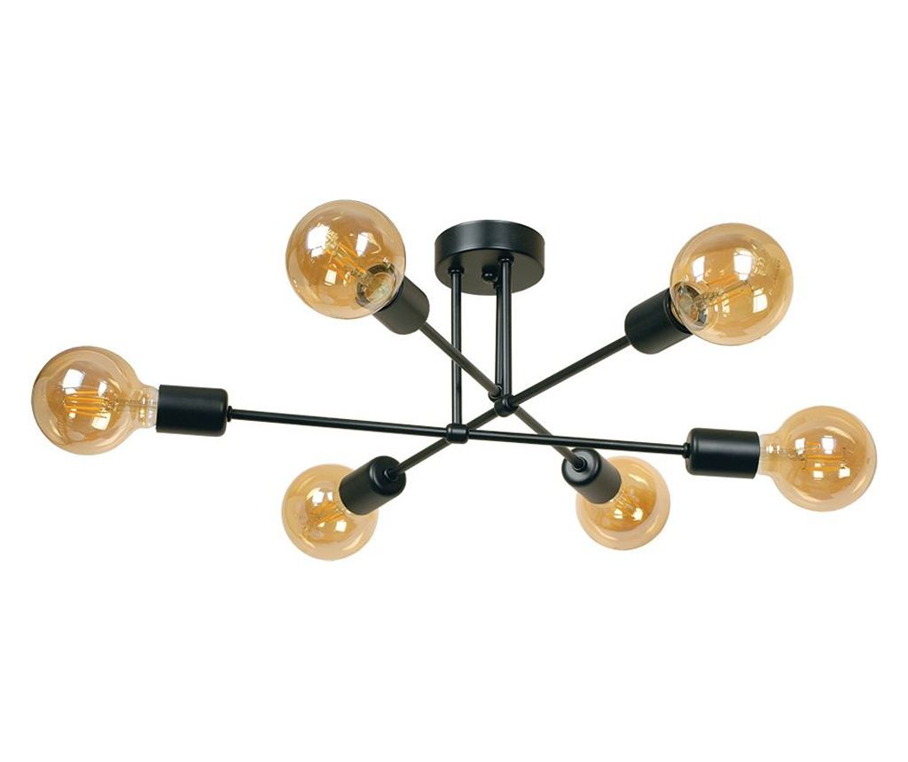 Lampa de plafon KOMPAS, Negru, 6xE27 - 2