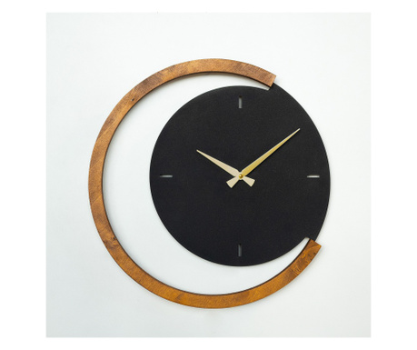 Ceas decorativ de perete din metal, ceas de perete din metal din lemn Moon Time - APS117