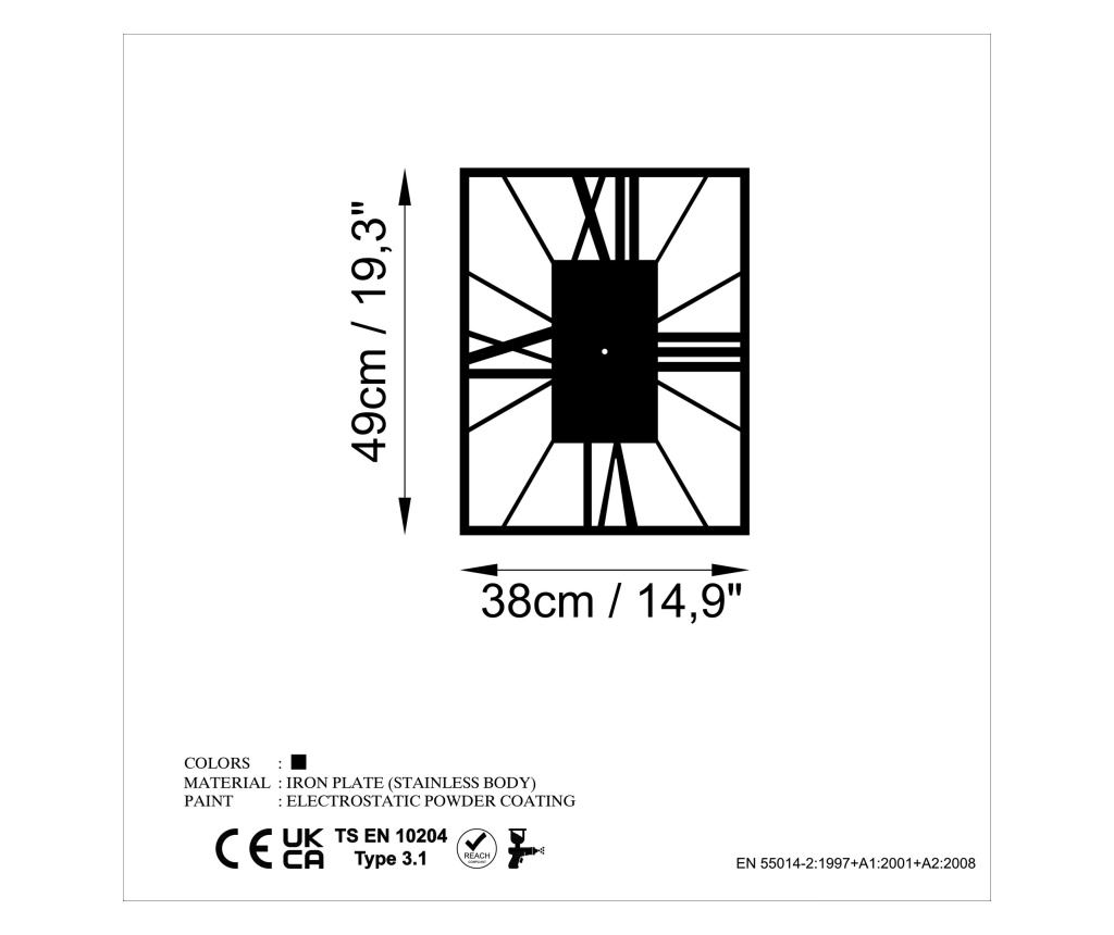 Ceas decorativ de perete din metal - 6