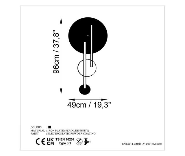 Ceas decorativ de perete din metal