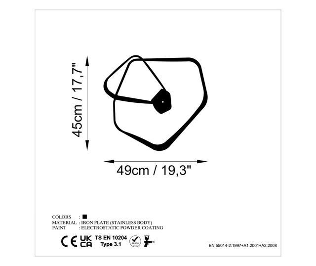 Ceas decorativ de perete din metal