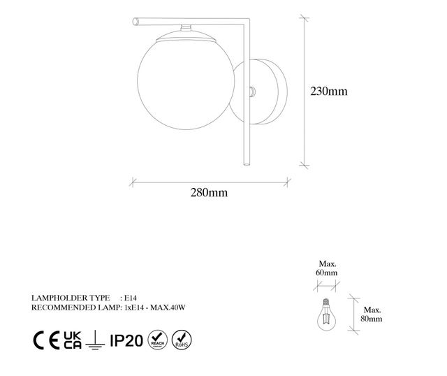 Lampa de perete, 7141 - Antique