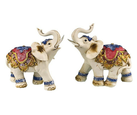 Statueta decorativa, Doi elefanti, 21 cm, 1764H