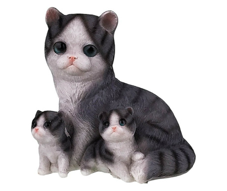 Pusculita in forma de pisica cu doi pui, 13 cm, 1837H