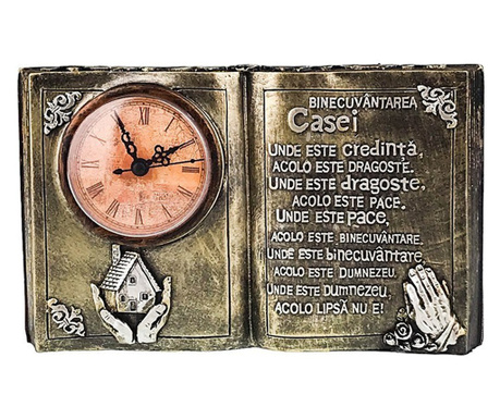 Ceas de masa, Binecuvantarea casei in forma de carte, 24 cm, 1691H