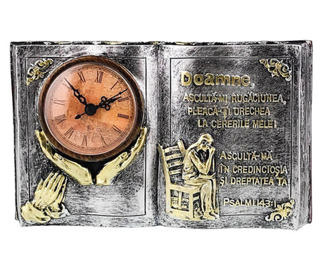 Ceas de masa, In forma de carte cu citat religios, 24 cm, 1693H