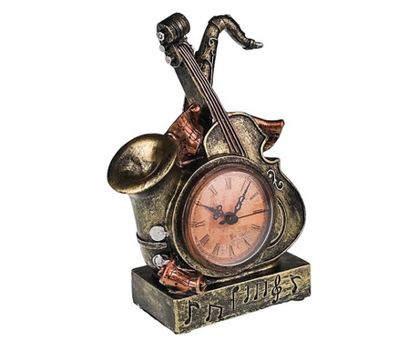 Ceas de masa, In forma din instrumente muzicale si ceas din plastic, 22 cm, 1699H