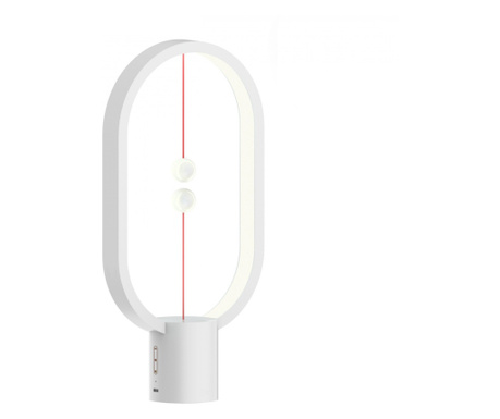 Környezeti LED lámpa, minimalista design, ellipszis alakú, meleg/hűvös fény a kellemes hangulatért, akkumulátorral, ABS anyag, 5